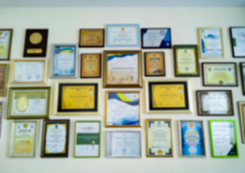 wall of licenses