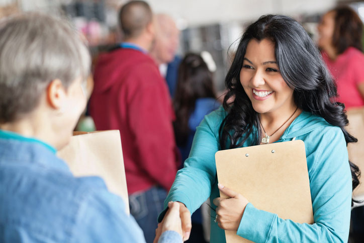 shaking hands with fellow social worker